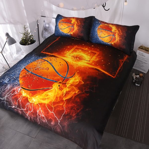Sleepwish Basketball Bedding Set Full Sports Duvet Cover Set for Boys Microfiber, 3 Piece