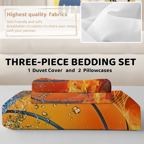 Sleepwish Basketball Bedding Set Full Sports Duvet Cover Set for Boys Microfiber, 3 Piece