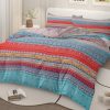 Sleepwish 3 Pieces Orange Blue Boho Pattern Bedding Duvet Cover Set King for Adults Bedroom Decor - Image 2