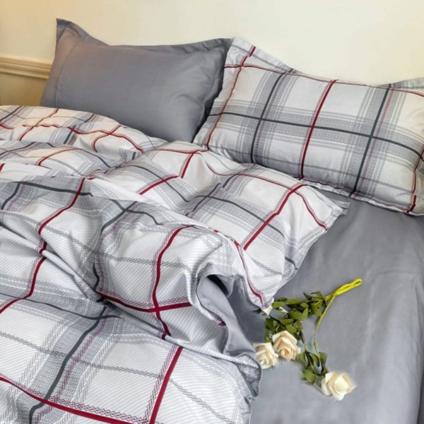 Sleepwish 3 Pieces Blue Geometric Stripes Duvet Cover Set Queen for Teens Soft Bedding Set