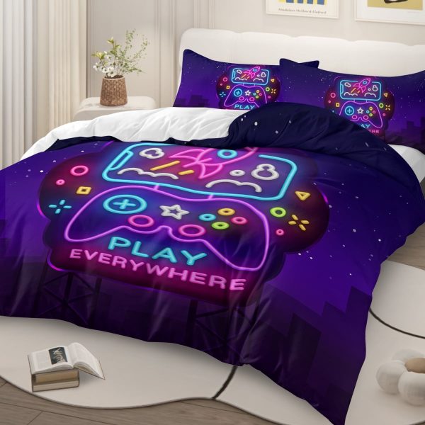 Sleepwish Gaming Twin Duvet Cover for Boys Kids, Games handle Bed Set 3 Piece