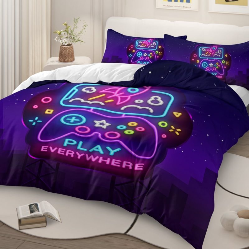 Sleepwish Gaming Bedding Set for Boys, 3pcs Gamer Duvet Cover Twin 1 Microfiber Comforter Cover with 2 Pillowcases - Image 2