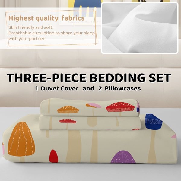 Sleepwish Twin Mushroom Comforter Set 3Pcs for Kids Girls Microfiber Beige Bedding Set