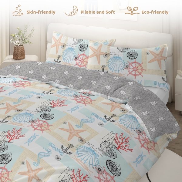Arightex 3 Pieces Purple Flowers Printed Bedding Duvet Cover Set King for Adults Girls Bedroom Decor
