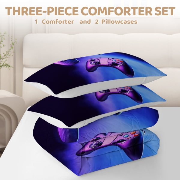 Sleepwish Gamer Comforter Sets for Boys Queen Size, Gamer Gamepad Bedding Sets for Boys