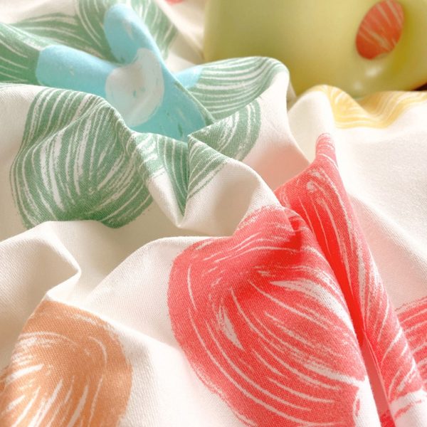 Sleepwish 3 Pieces Colorful Flowers Duvet Cover Set Queen for Teens Soft Bedding Set Pink Green