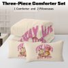 Sleepwish Queen Mushroom Comforter Set 3Pcs for Kids Girls Microfiber Beige Bedding Set - Image 18