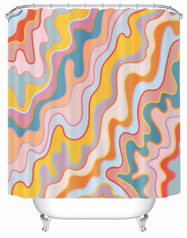 Sleepwish Pink Shower Curtain with 12 Hooks - Lightweight Waterproof Shower Curtain for Bathroom, 72x72"