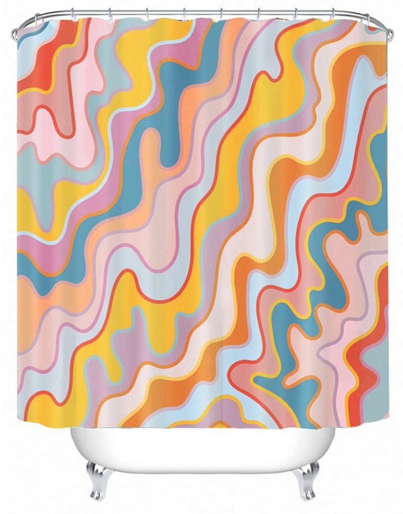 Sleepwish Pink Shower Curtain with 12 Hooks - Lightweight Waterproof Shower Curtain for Bathroom, 72x72" - Image 4