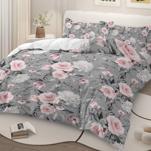 Sleepwish 3pcs Tie Dye Pastel Pink Duvet Cover Set Twin Size for Kids Girls Colorful Marble Bedding Set