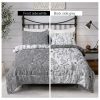 Sleepwish 3 Pieces Ultra Soft Comforter Set Microfiber Full Size,Gray - Image 2