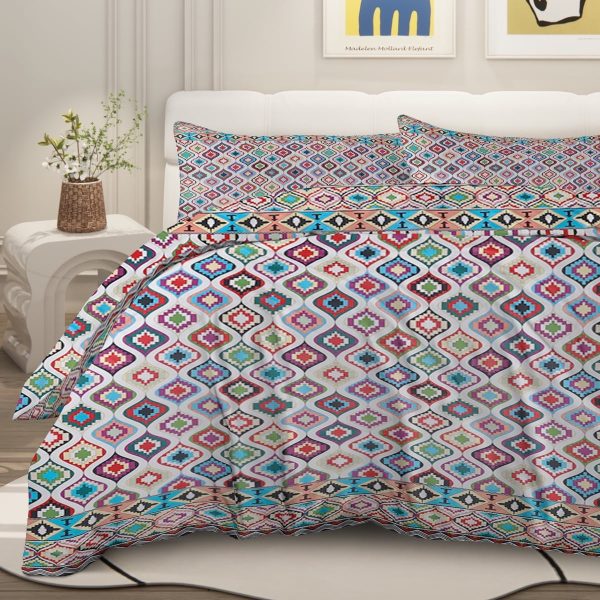 Sleepwish 3 Pieces Bohemian Pattern Bedding Duvet Cover Set Full for Kids Green Bedroom Decor