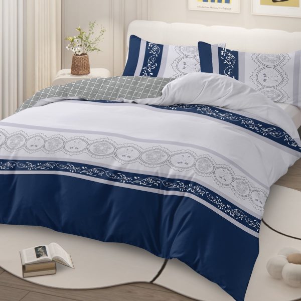 Arightex 3 Pieces Purple Flowers Printed Bedding Duvet Cover Set King for Adults Girls Bedroom Decor