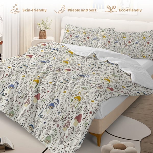 Sleepwish 3 Pieces Mushroom Full Decoration Comforter Set Pastoral Bedding Set
