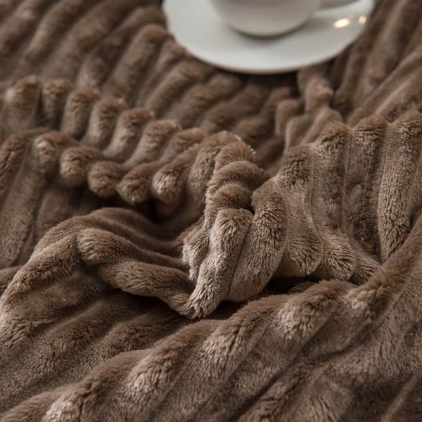 Sleepwish Solid Brown Fleece Flannel Throw Blanket for Kids Teens 28"x40" Fuzzy Soft