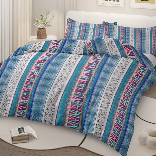 Sleepwish 3 Pieces Bohemian Pattern Bedding Duvet Cover Set Full for Kids Green Bedroom Decor