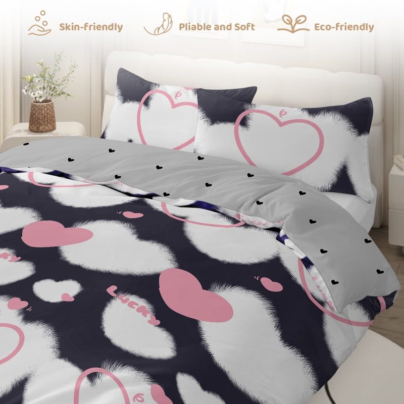 Arightex 3 Pieces Purple Flowers Printed Bedding Duvet Cover Set King for Adults Girls Bedroom Decor - Image 19