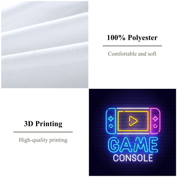 Sleepwish 3pcs Gamer Duvet Cover Set Twin Size Gaming Bedding Set for Boys