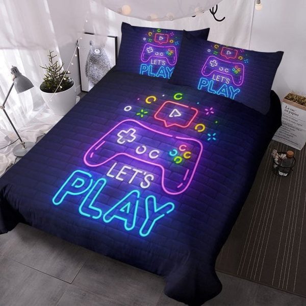 Sleepwish 3pcs Gamer Duvet Cover Set Twin Size Gaming Bedding Set for Boys