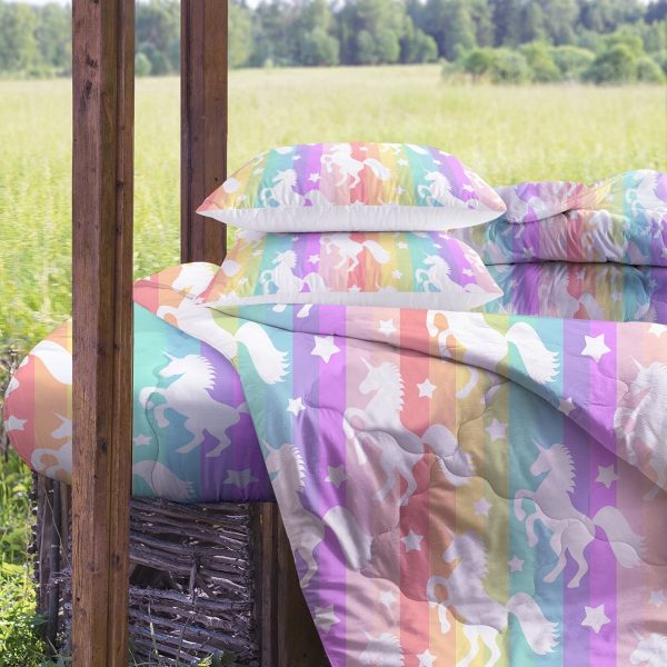 Sleepwish 3 Pieces Unicorn King Comforter Set Soft Bedding Set All Seasons Down Alternative
