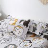 Sleepwish 3 Pieces Gray Lazy Cat Duvet Cover Set Twin for Kids Soft Bedding Set - Image 3