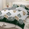 Sleepwish 3 Pieces Broad Leaves Printed Duvet Cover Set King for Adults Soft Bedding Set Green - Image 3