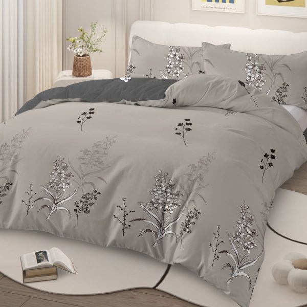Sleepwish 3 Pieces Colorful Floral Duvet Cover Set Twin for Kids Soft Pink Little Flower Bedding Set
