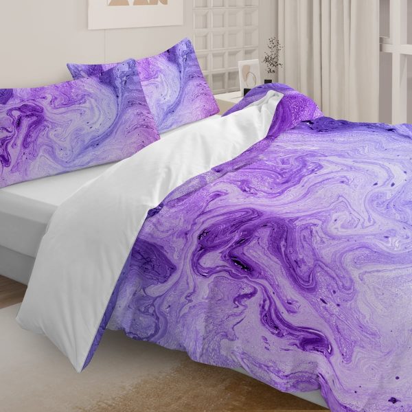 Sleepwish Colorful Duvet Cover Twin Bed Set for Girls 3Pcs Marble Gradient Printed Bedding Sets for Teens Adults