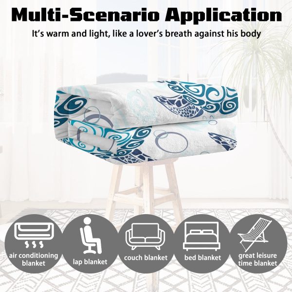 Sleepwish Flannel Fleece Blanket Super Soft Sea Turtle Throw Blanket for Bed Couch Chair, 50x60"
