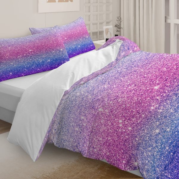 Sleepwish Colorful Duvet Cover Twin Bed Set for Girls 3Pcs Marble Gradient Printed Bedding Sets for Teens Adults