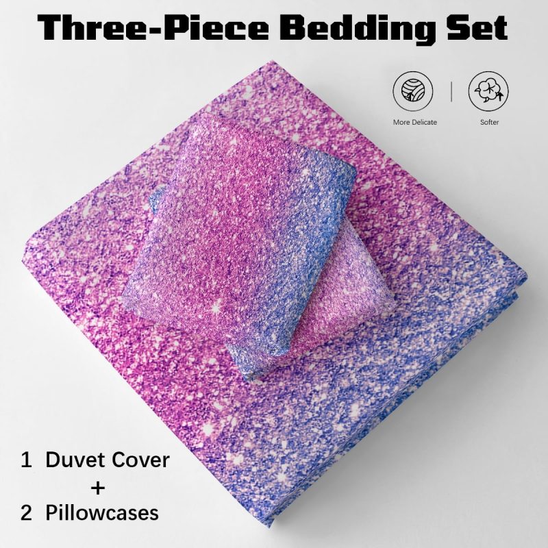 Sleepwish Colorful Duvet Cover Twin Bed Set for Girls 3Pcs Marble Gradient Printed Bedding Sets for Teens Adults - Image 10