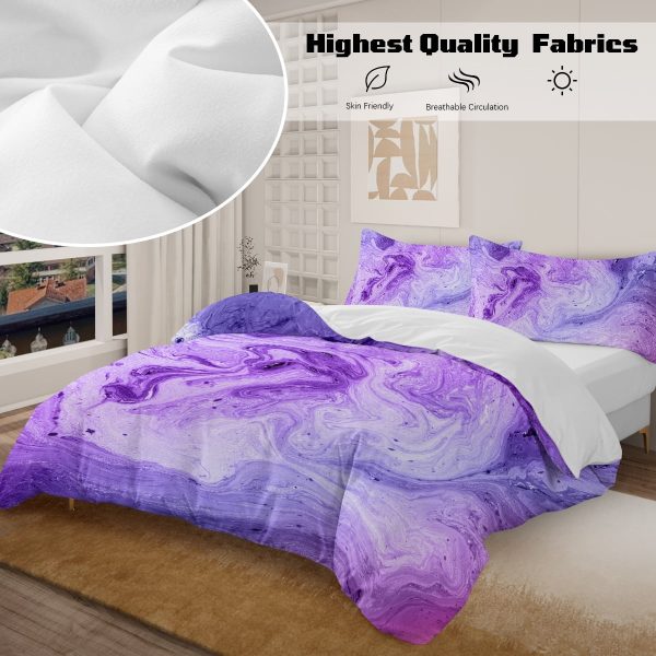 Sleepwish Colorful Duvet Cover Twin Bed Set for Girls 3Pcs Marble Gradient Printed Bedding Sets for Teens Adults