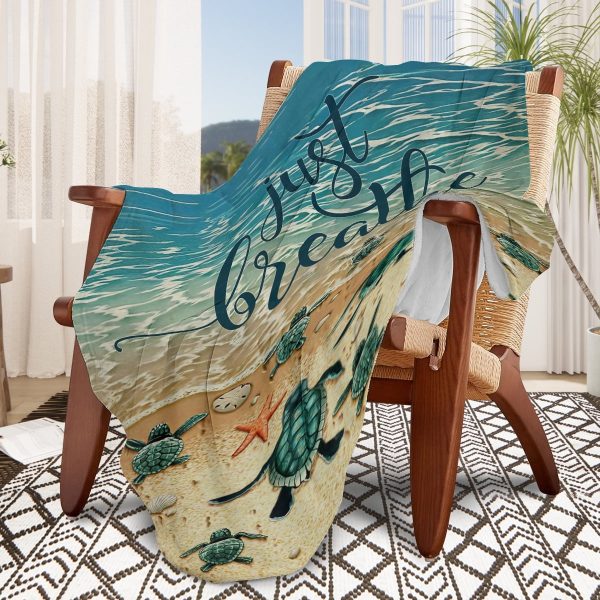 Sleepwish Flannel Fleece Blanket Super Soft Sea Turtle Throw Blanket for Bed Couch Chair, 50x60"
