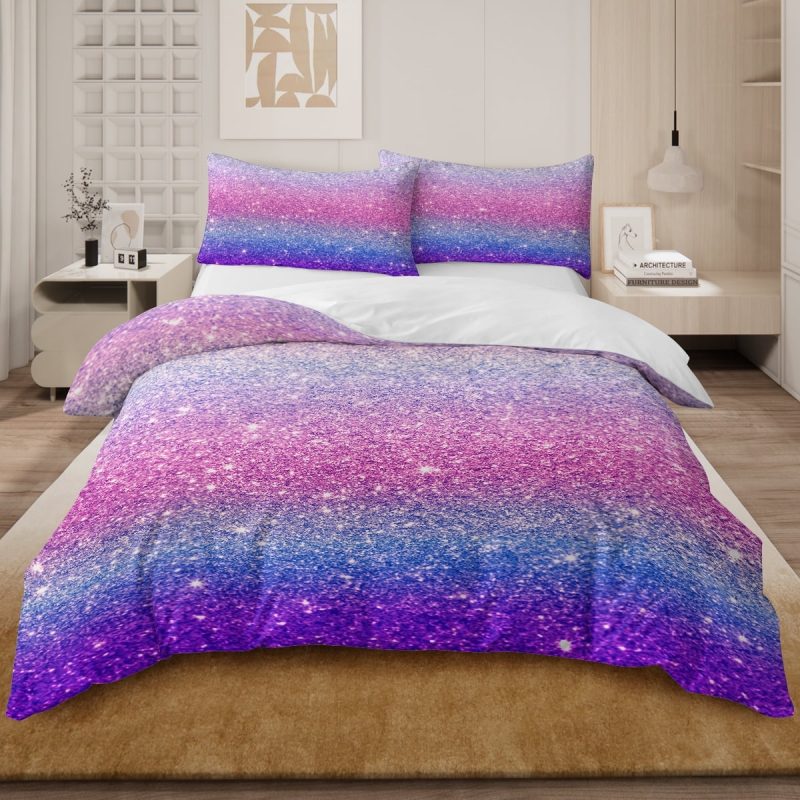 Sleepwish Colorful Duvet Cover Twin Bed Set for Girls 3Pcs Marble Gradient Printed Bedding Sets for Teens Adults - Image 8