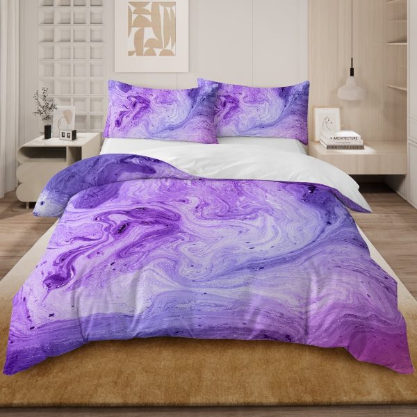Sleepwish Colorful Duvet Cover Twin Bed Set for Girls 3Pcs Marble Gradient Printed Bedding Sets for Teens Adults