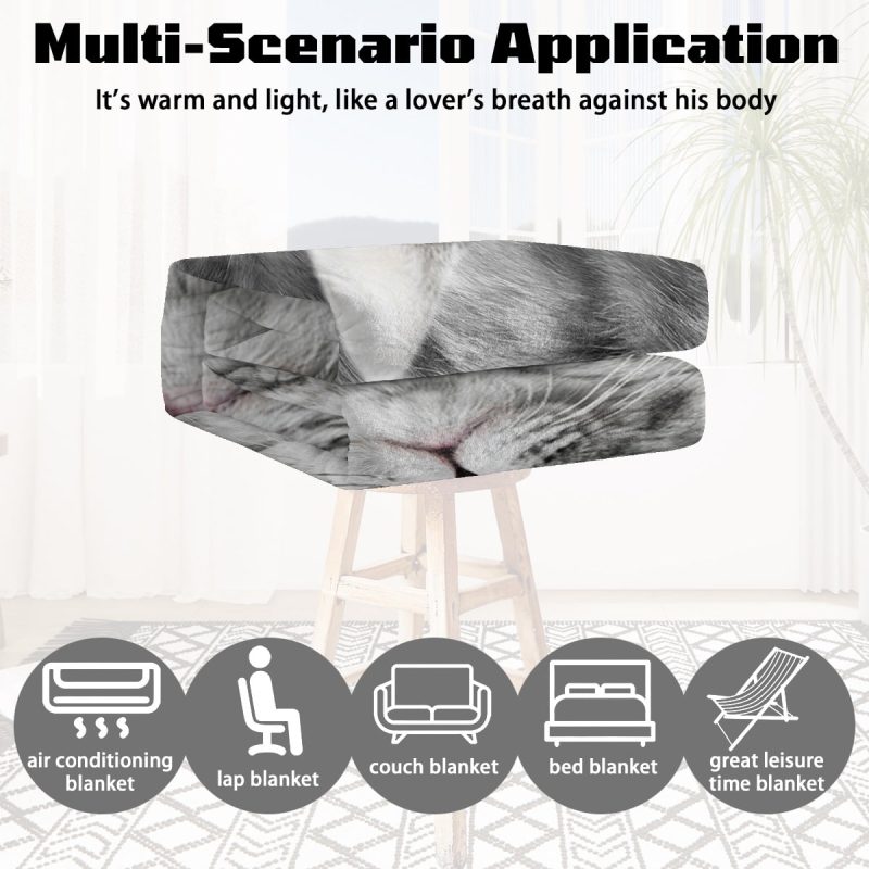 Sleepwish Flannel Fleece Blanket Cat Printed Kitty Throw Blanket for Bed Couch Chair, 50x60" - Image 21