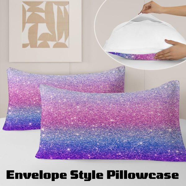Sleepwish Colorful Duvet Cover Twin Bed Set for Girls 3Pcs Marble Gradient Printed Bedding Sets for Teens Adults