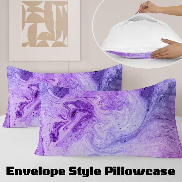 Sleepwish Colorful Duvet Cover Twin Bed Set for Girls 3Pcs Marble Gradient Printed Bedding Sets for Teens Adults