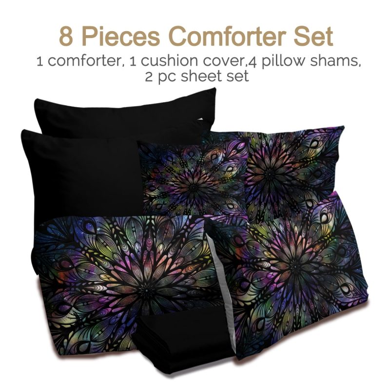 Sleepwish Comforter Set with Sheet 8 Pieces Bed in a Bag Twin Halloween Witch Bedding Set White Bed Set for Kids&Teens - Image 10