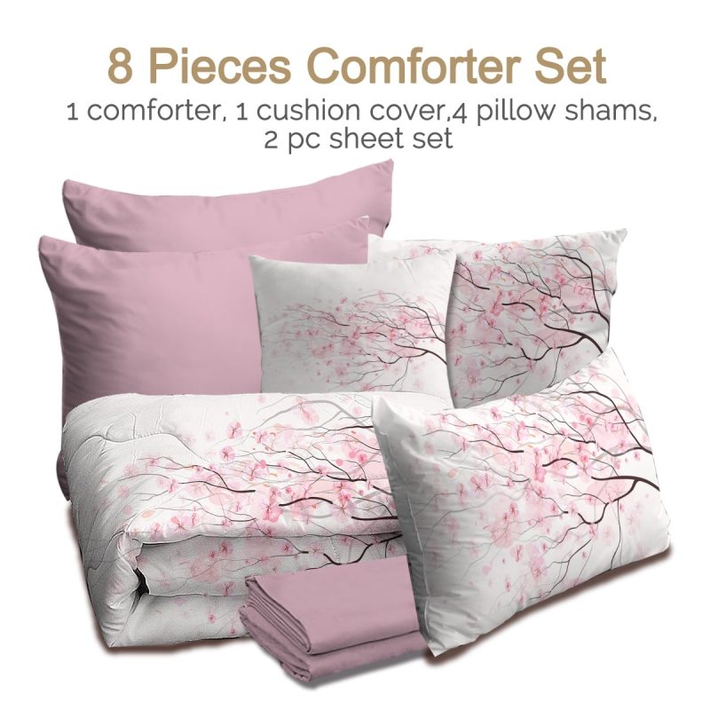 Sleepwish Comforter Set with Sheet 8 Pieces Bed in a Bag Twin Halloween Witch Bedding Set White Bed Set for Kids&Teens - Image 14
