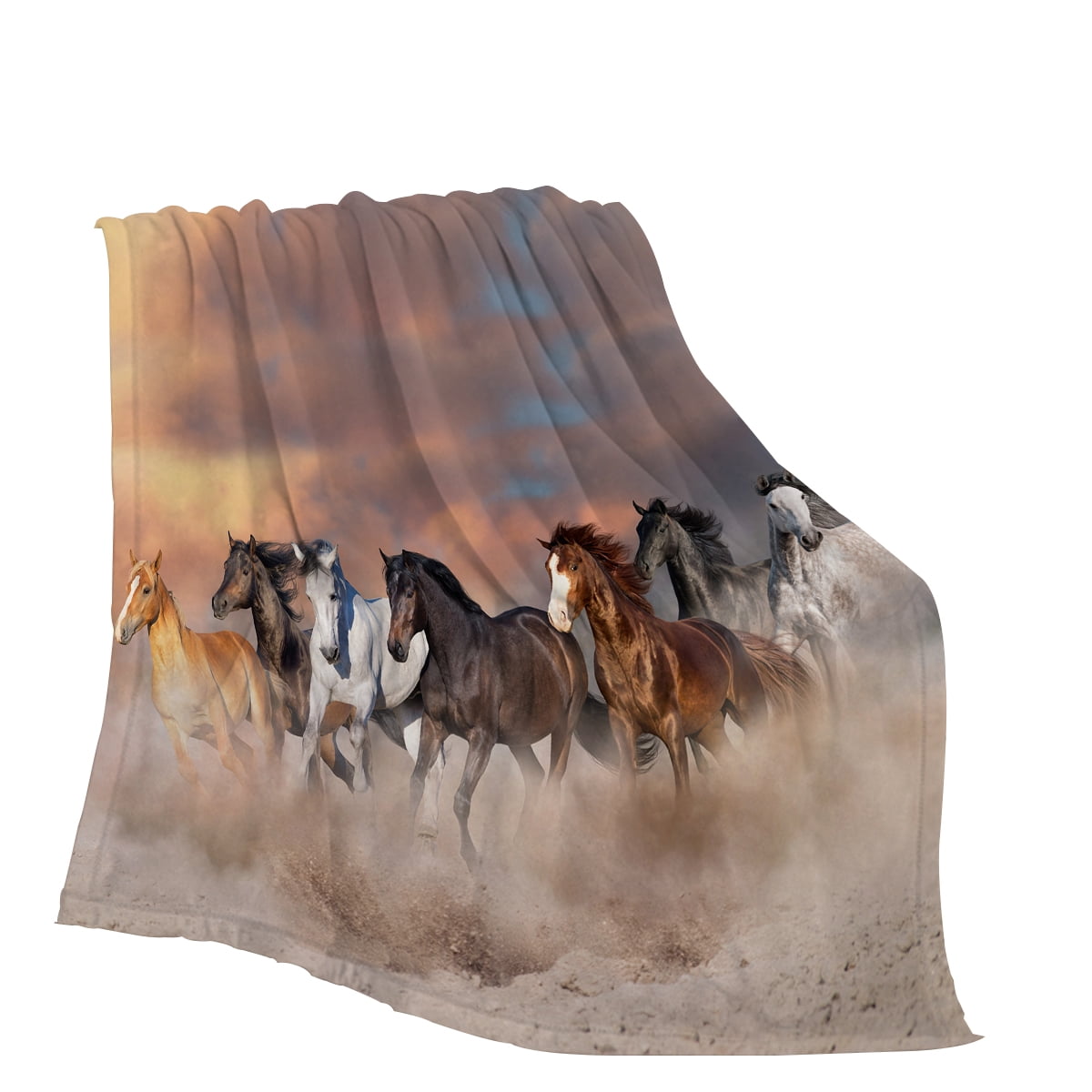 Sleepwish Flannel Fleece Blanket, Horse Blanket Brown Blanket Throws for Couch Sofa, 50x60" - Image 9