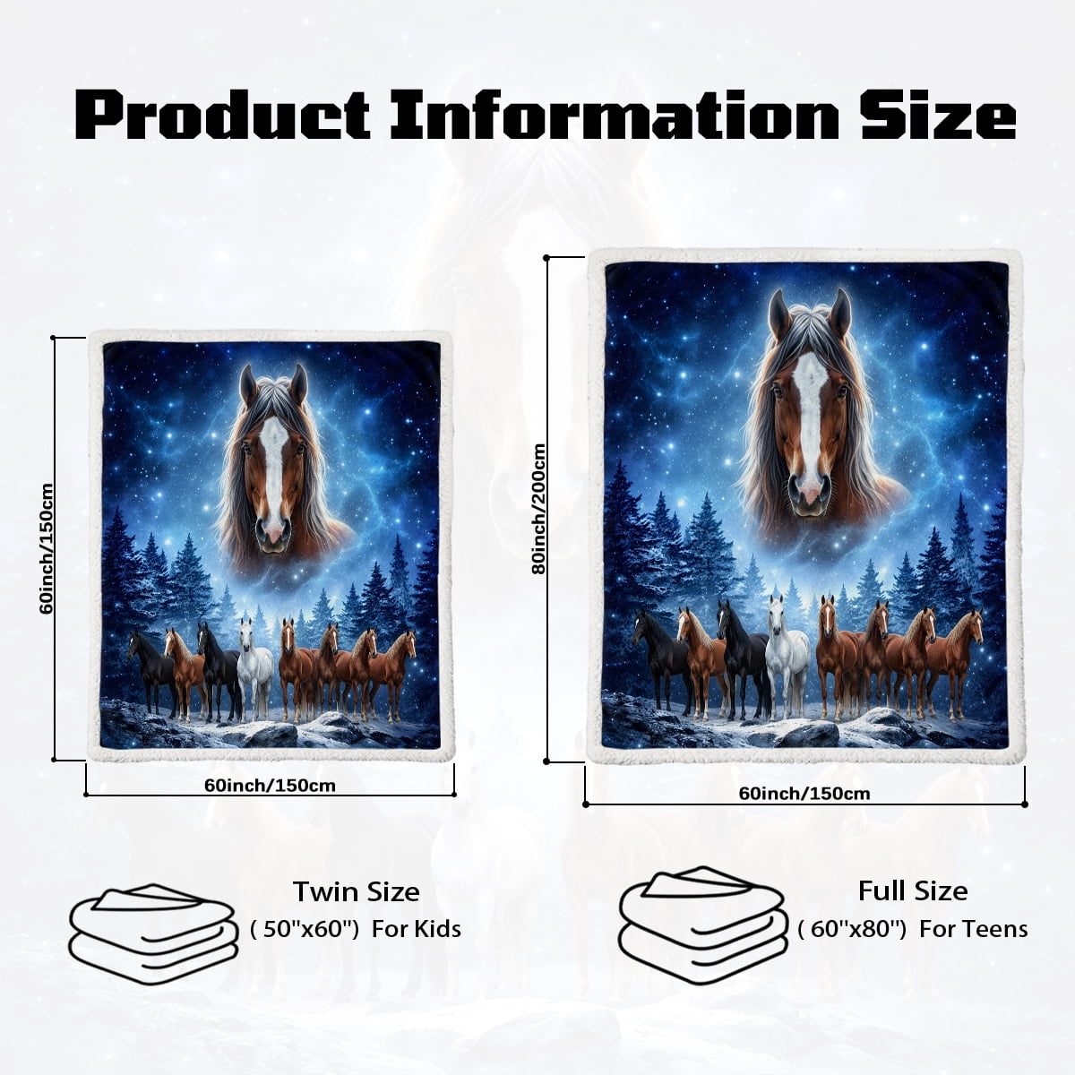 Sleepwish Flannel Fleece Blanket, Horse Blanket Brown Blanket Throws for Couch Sofa, 50x60" - Image 23