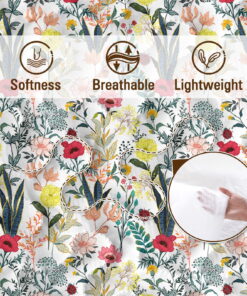 Alternative view of Sleepwish 3 Pieces Quilt Set Twin Size, Colorful Flower Fall Leaves Bedding Set Lightweight Bedspreads Bed Cover
