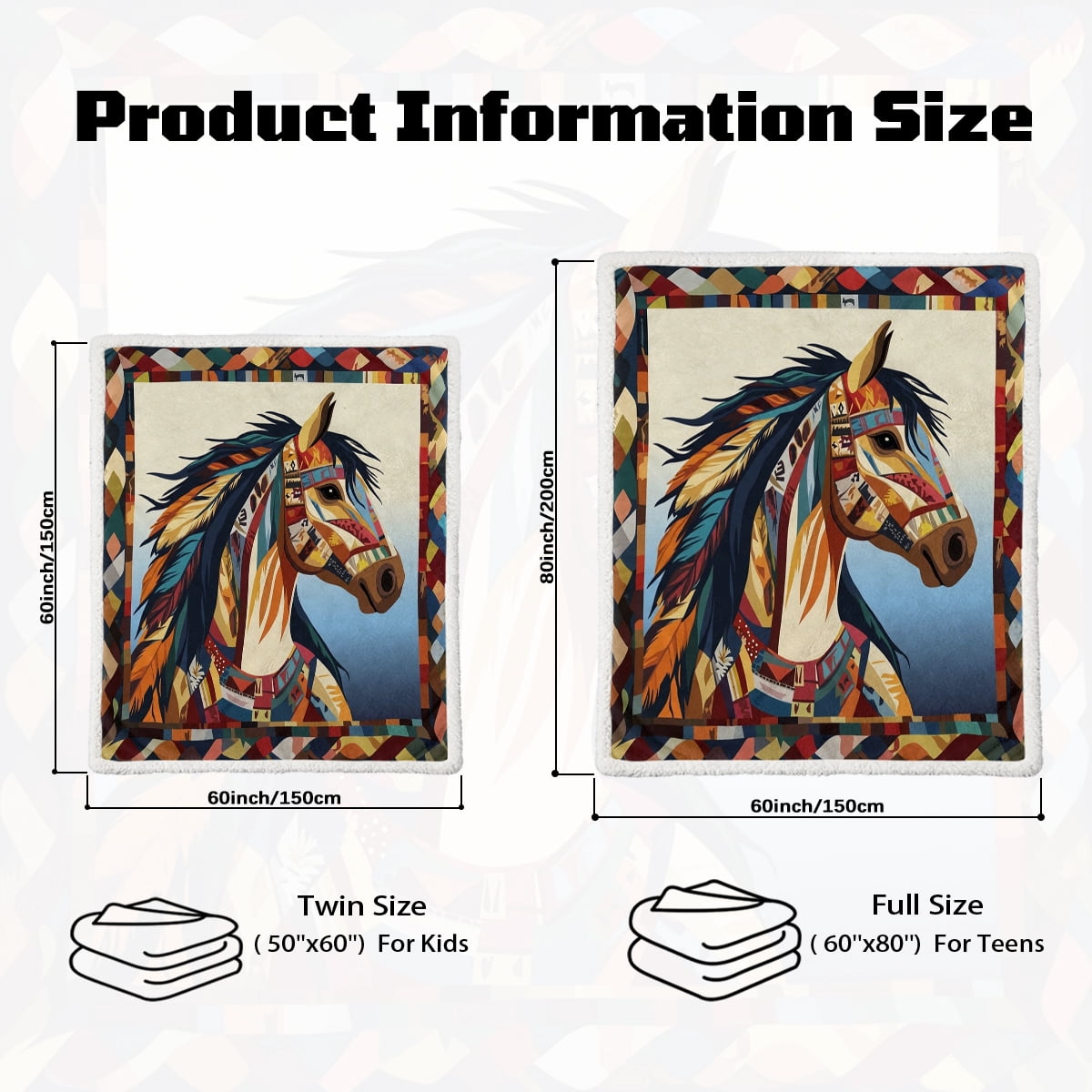 Sleepwish Flannel Fleece Blanket, Horse Blanket Brown Blanket Throws for Couch Sofa, 50x60" - Image 16