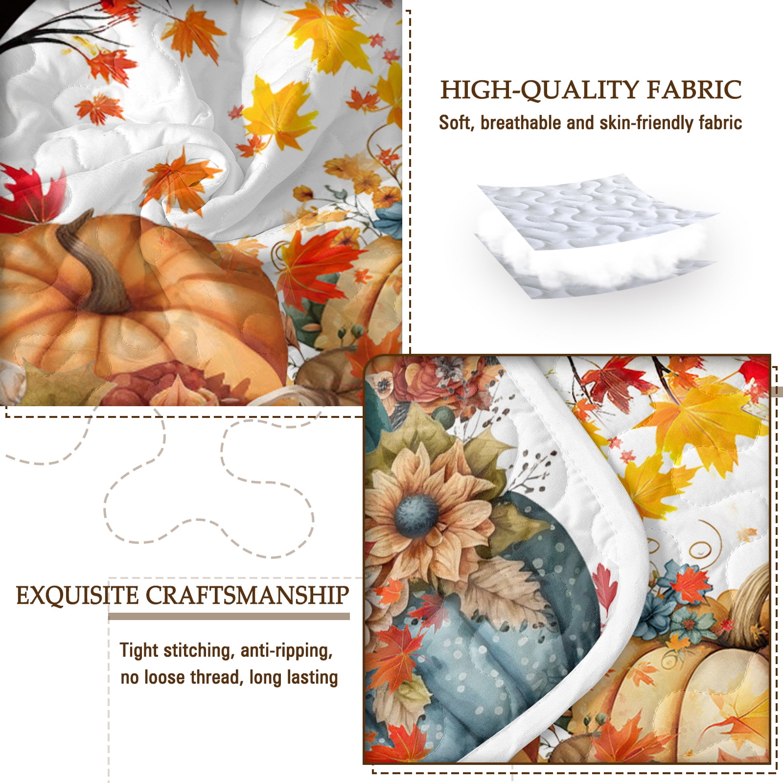 Sleepwish 3 Pieces Quilt Set Twin Size, Colorful Flower Fall Leaves Bedding Set Lightweight Bedspreads Bed Cover - Image 16