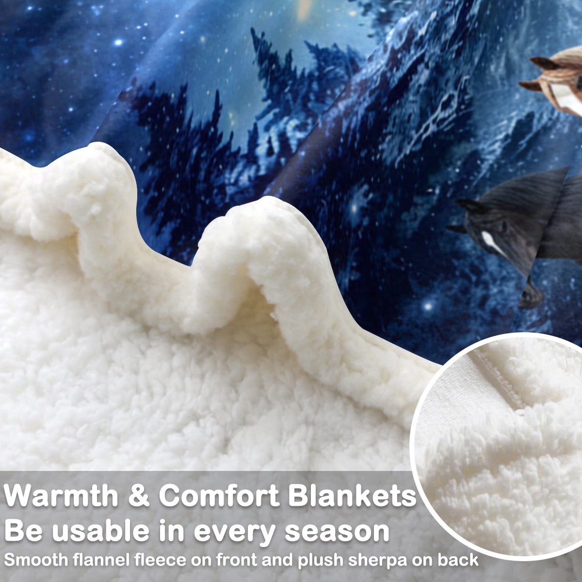 Sleepwish Flannel Fleece Blanket, Horse Blanket Brown Blanket Throws for Couch Sofa, 50x60" - Image 24