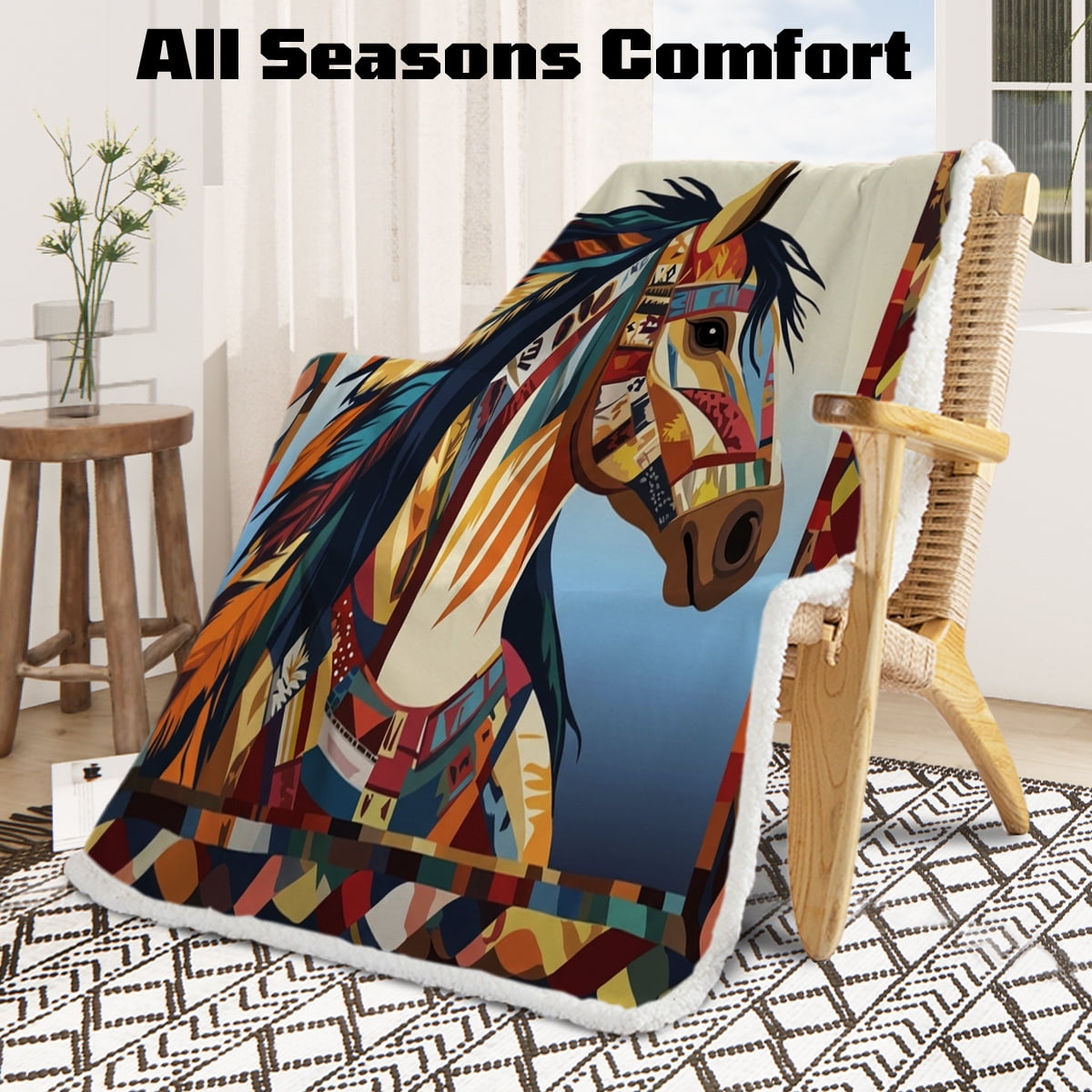 Sleepwish Flannel Fleece Blanket, Horse Blanket Brown Blanket Throws for Couch Sofa, 50x60" - Image 15